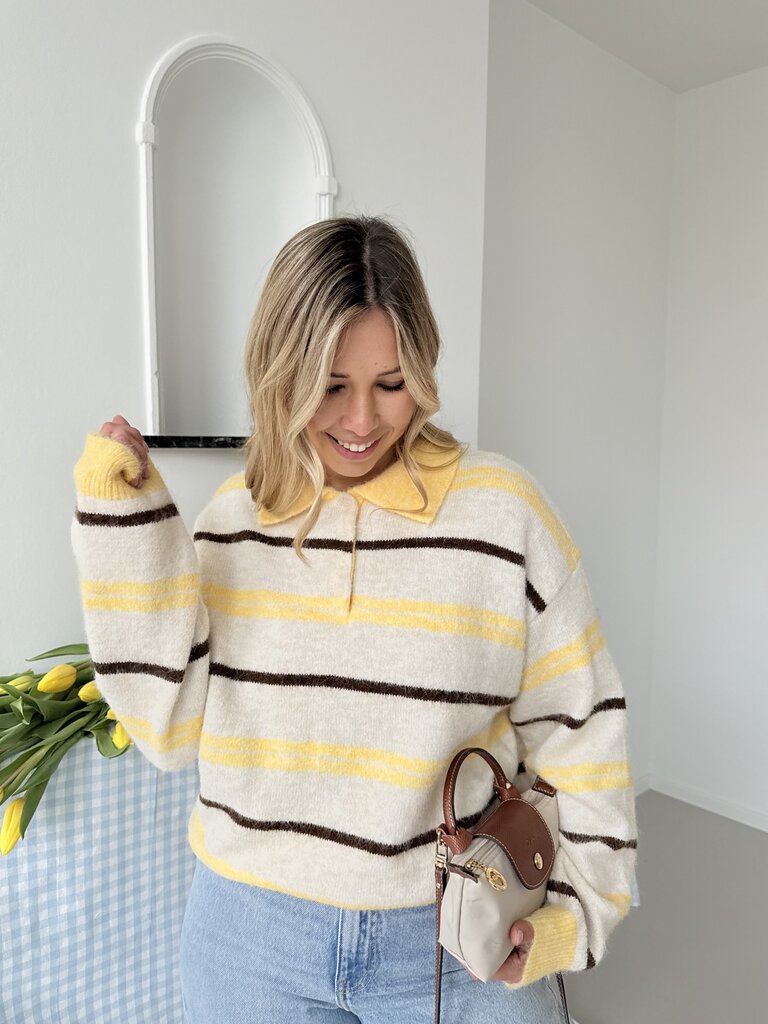 Luisa polo knit yellow/ecru