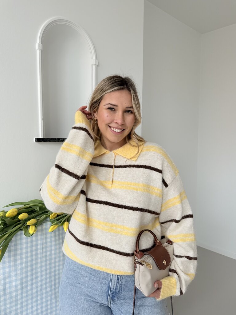 Luisa polo knit yellow/ecru