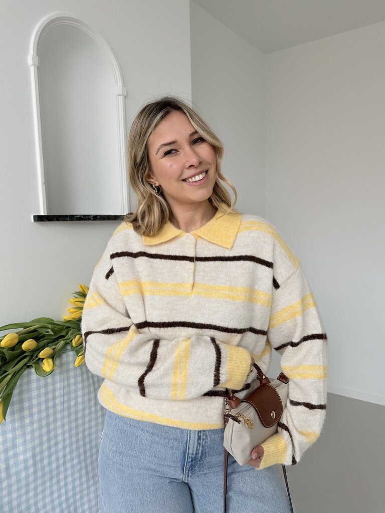 Luisa polo knit yellow/ecru