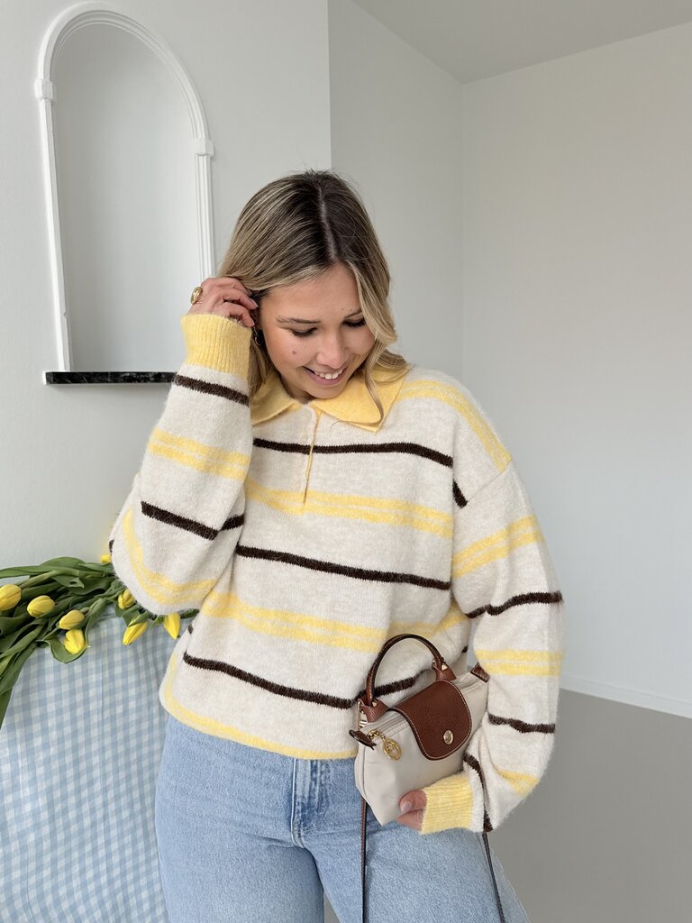Luisa polo knit yellow/ecru
