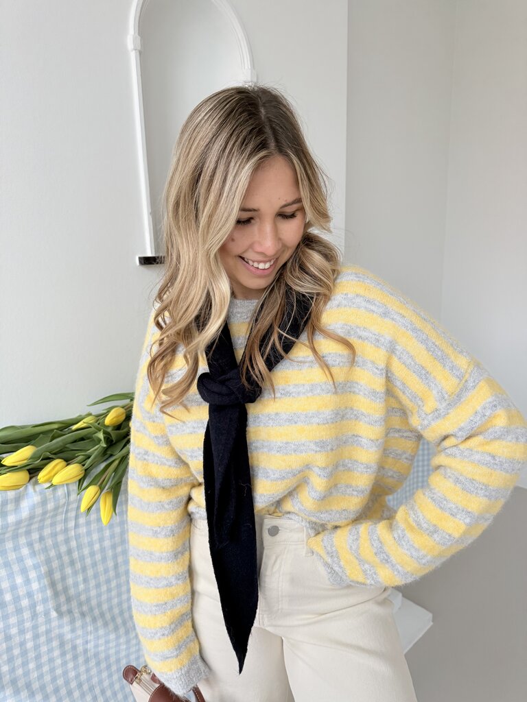 Evi knit grey/yellow