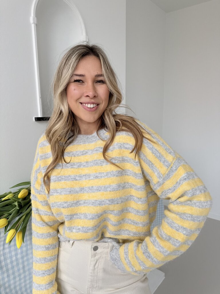 Evi knit grey/yellow