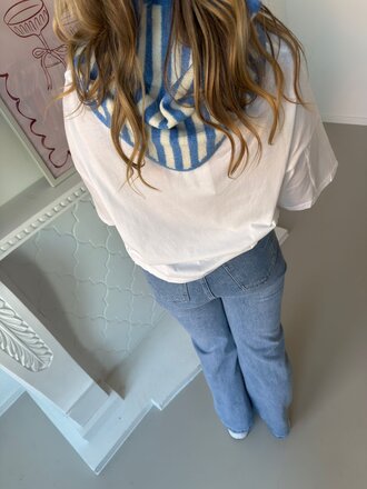 Lauren striped scarf blue