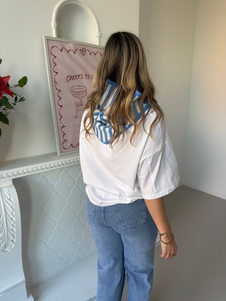 Lauren striped scarf blue