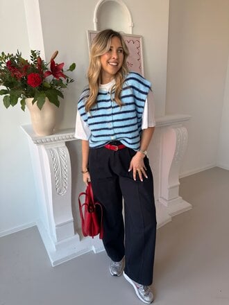 Anaïs striped gilet blue