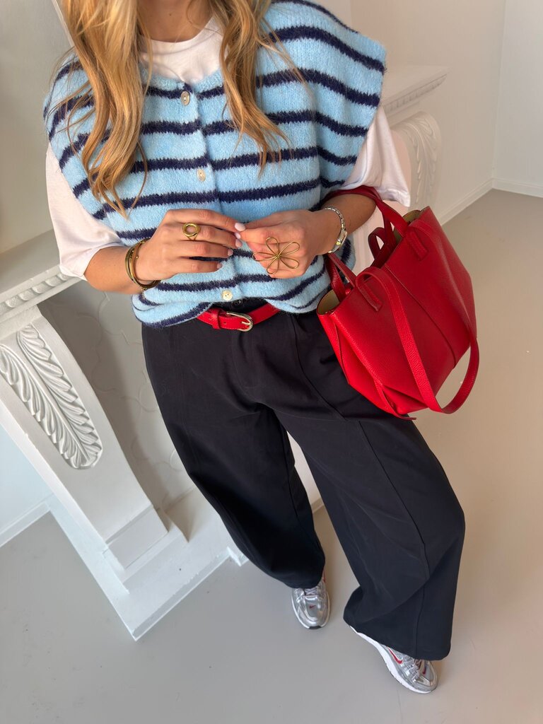 Anaïs striped gilet blue