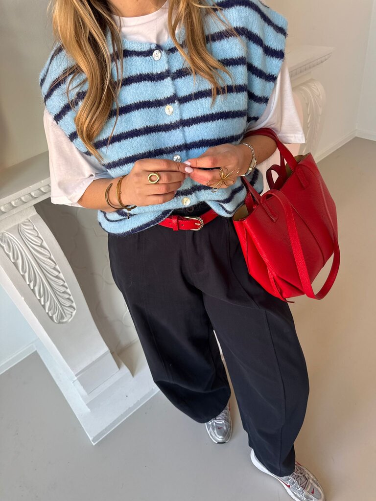 Anaïs striped gilet blue