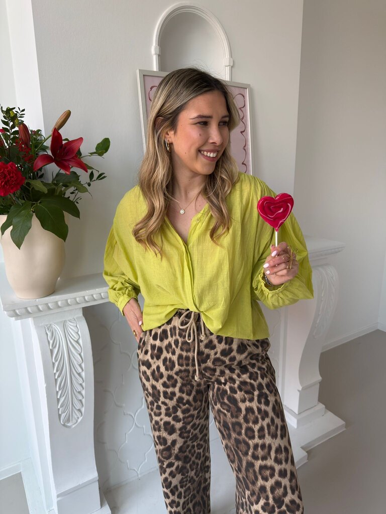 Louisa blouse lime green