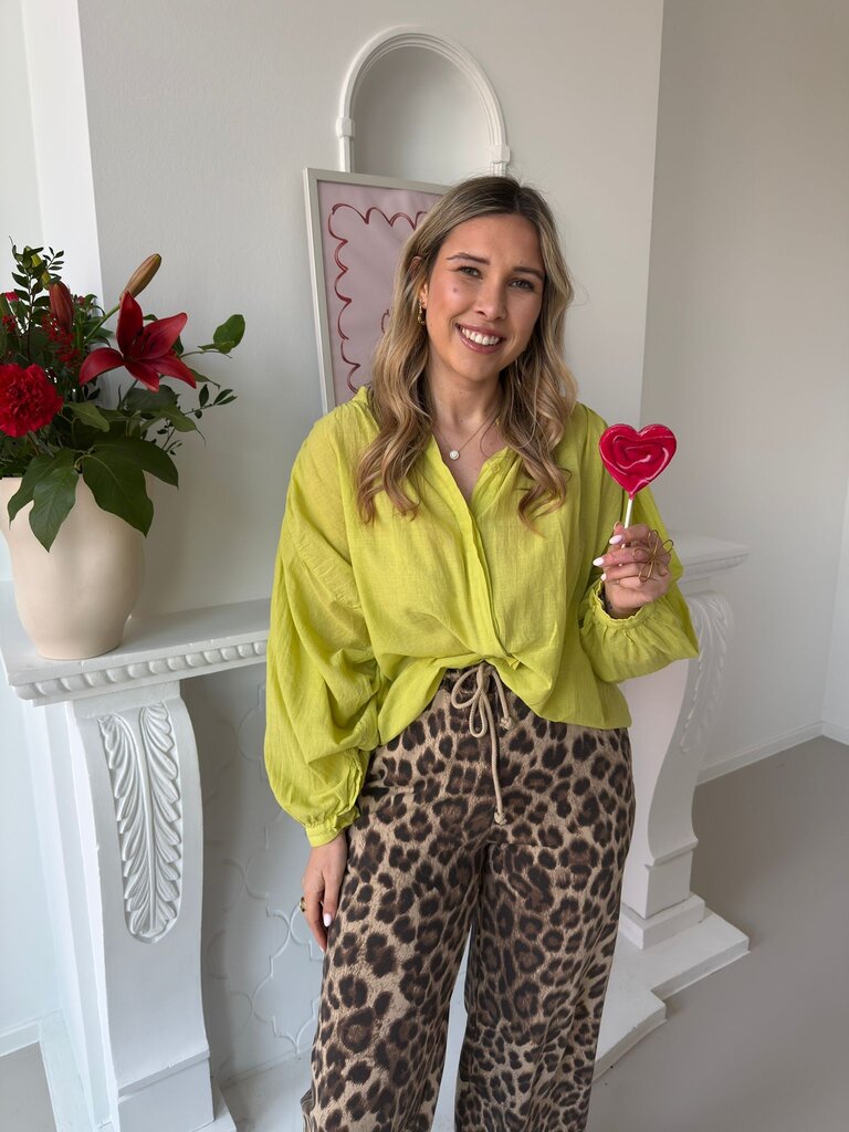 Louisa blouse lime green