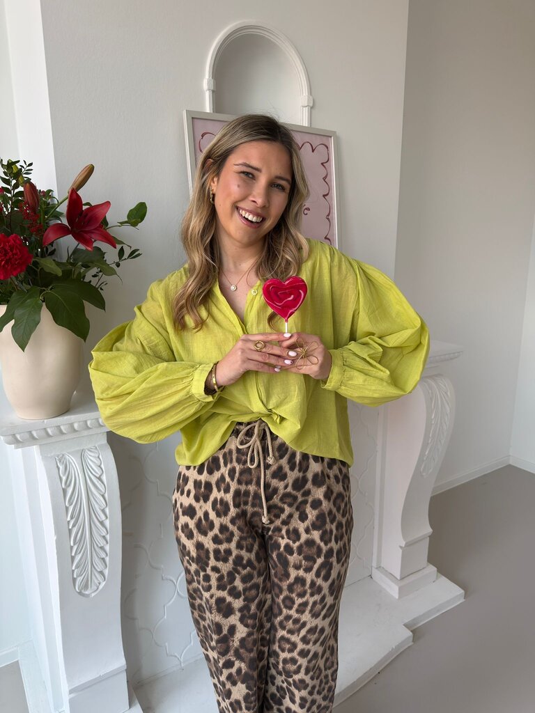 Louisa blouse lime green