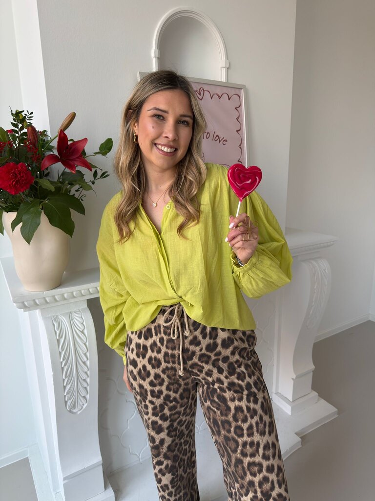 Louisa blouse lime green