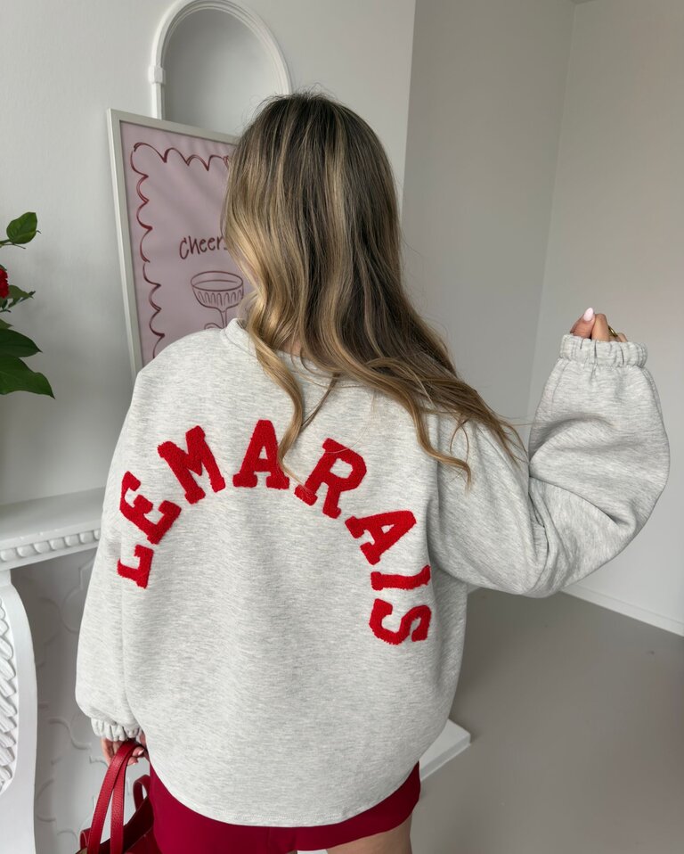 Le marais sweat grey/red