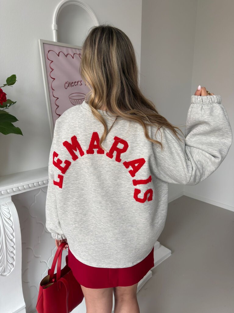Le marais sweat grey/red