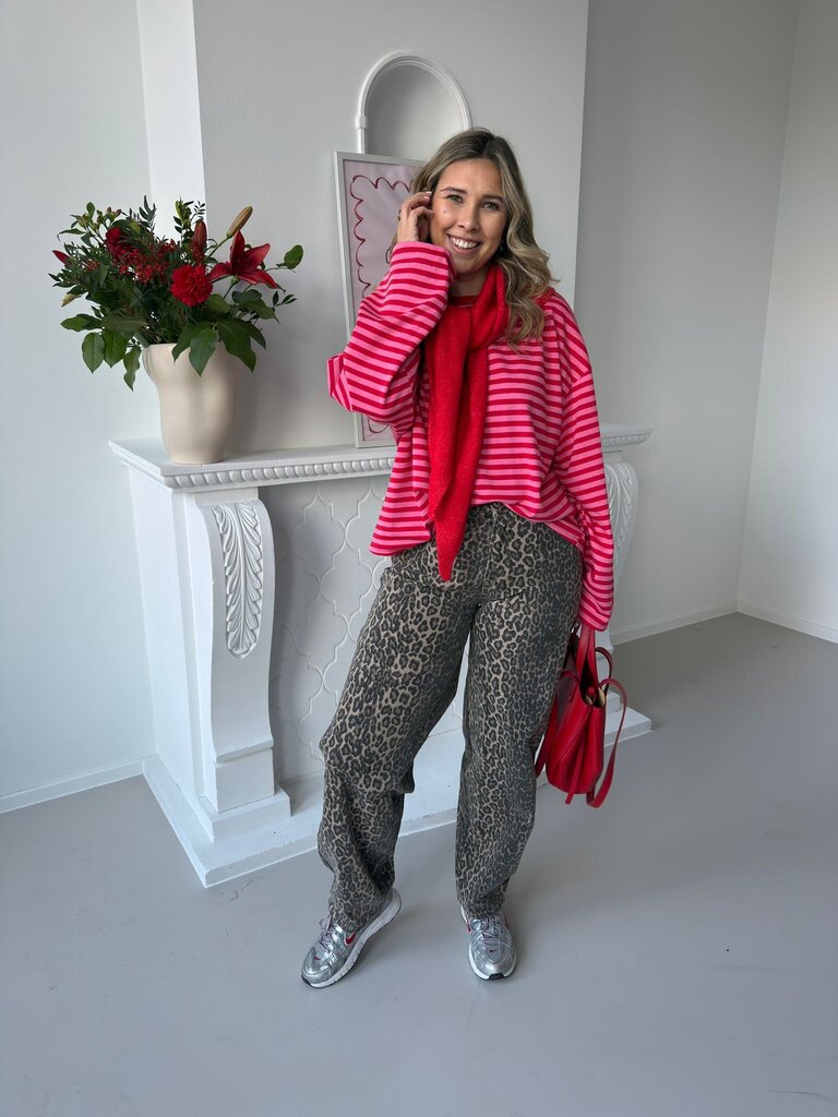 Leonie striped LS shirt red