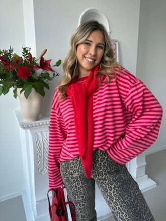 Leonie striped LS shirt red