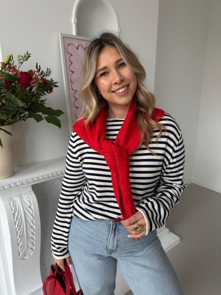 Oliva striped LS knit blue