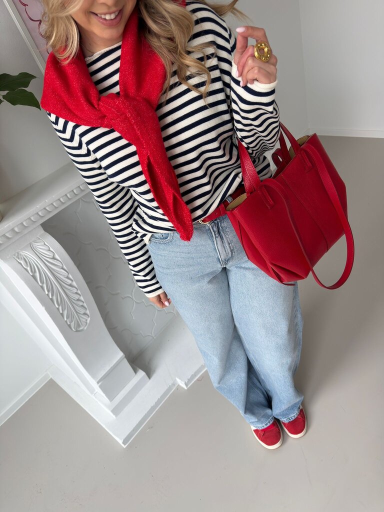 Oliva striped LS knit blue