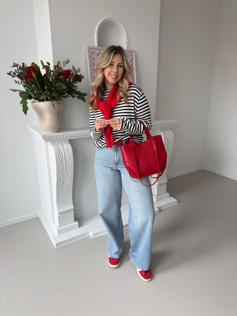 Oliva striped LS knit blue