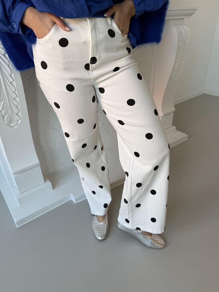 Sezane polka jeans offwhite