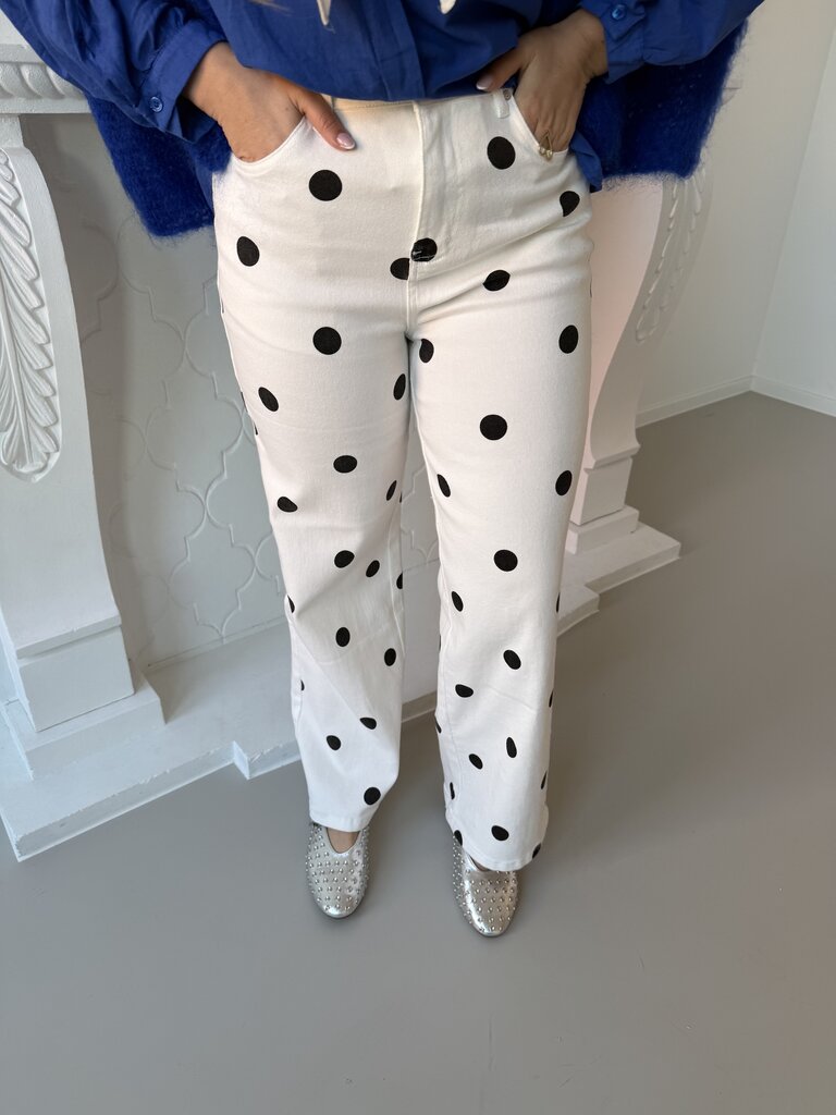Sezane polka jeans offwhite