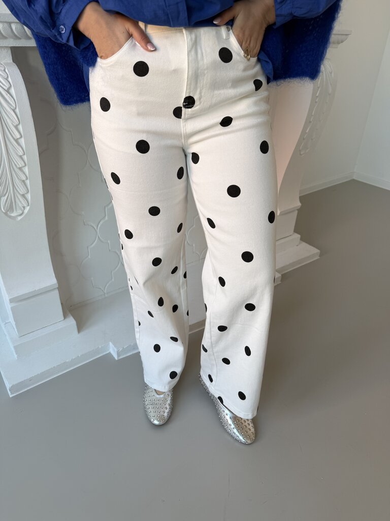 Sezane polka jeans offwhite