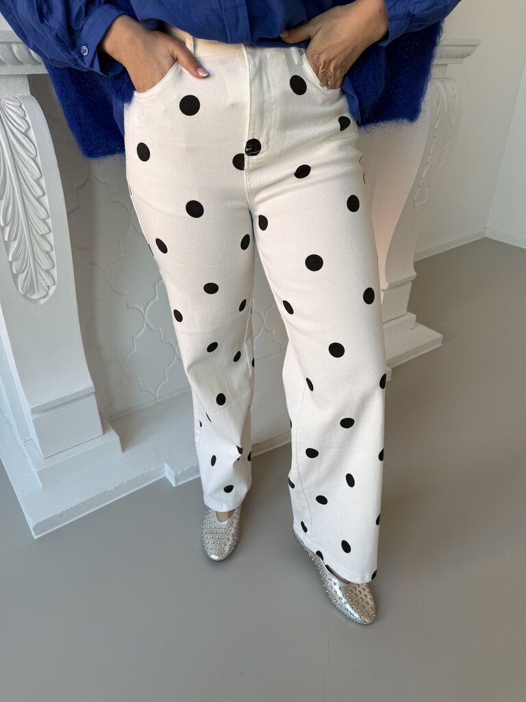 Sezane polka jeans offwhite