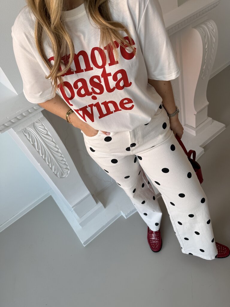 Amour/pasta/wine t-shirt red
