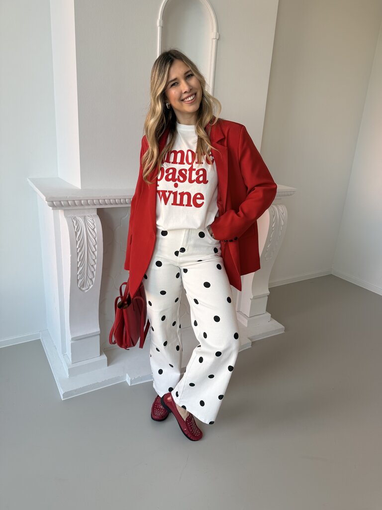 Amour/pasta/wine t-shirt red