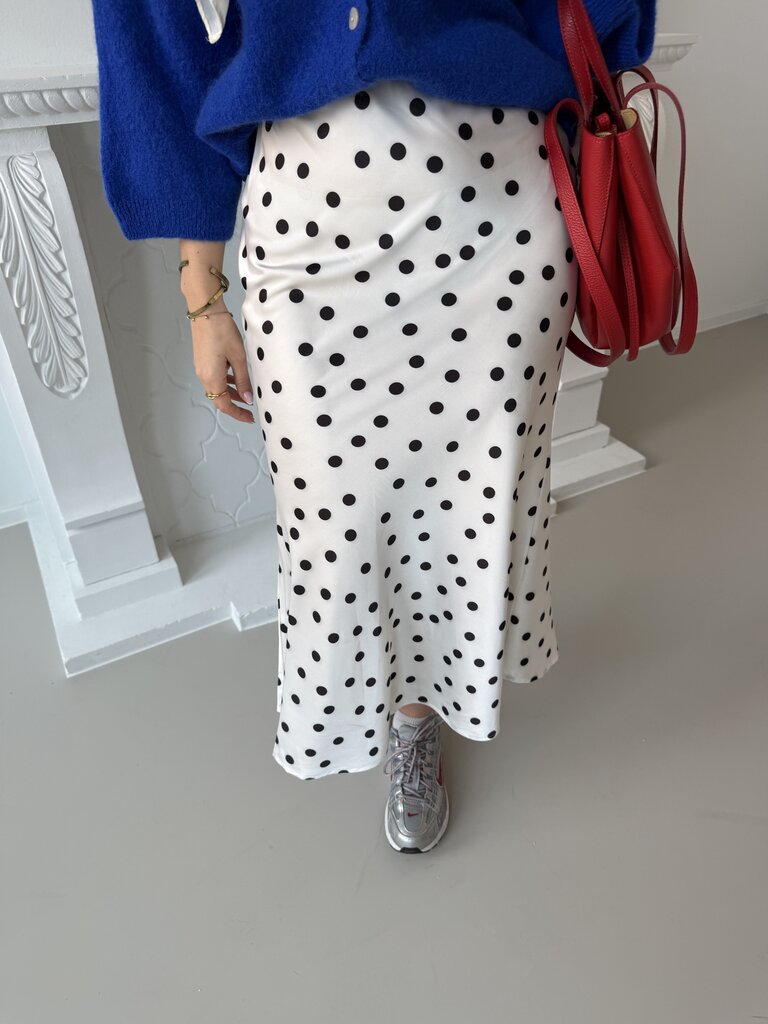 Lizette polka skirt offwhite