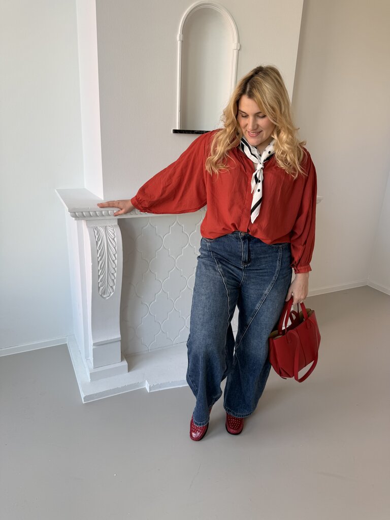 Louisa blouse strawberry red