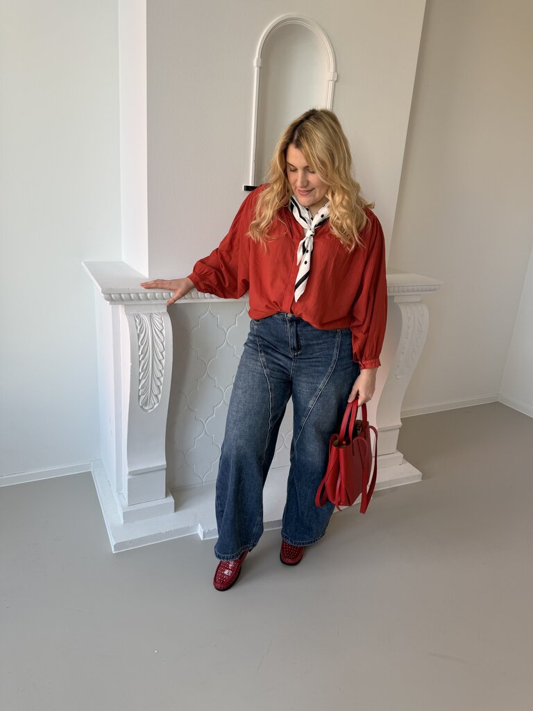 Louisa blouse strawberry red