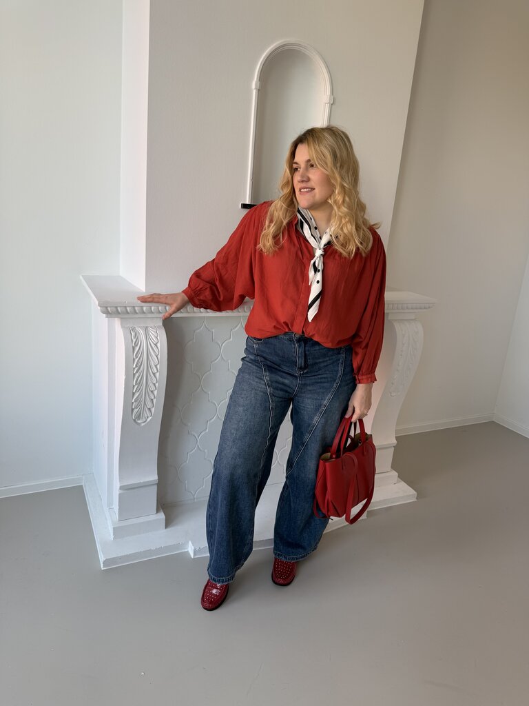 Louisa blouse strawberry red