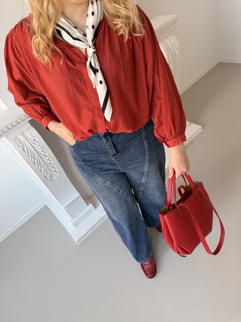 Louisa blouse strawberry red