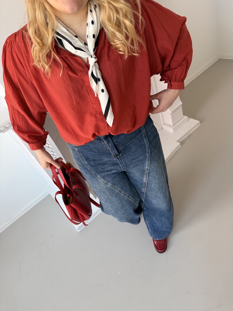Louisa blouse strawberry red