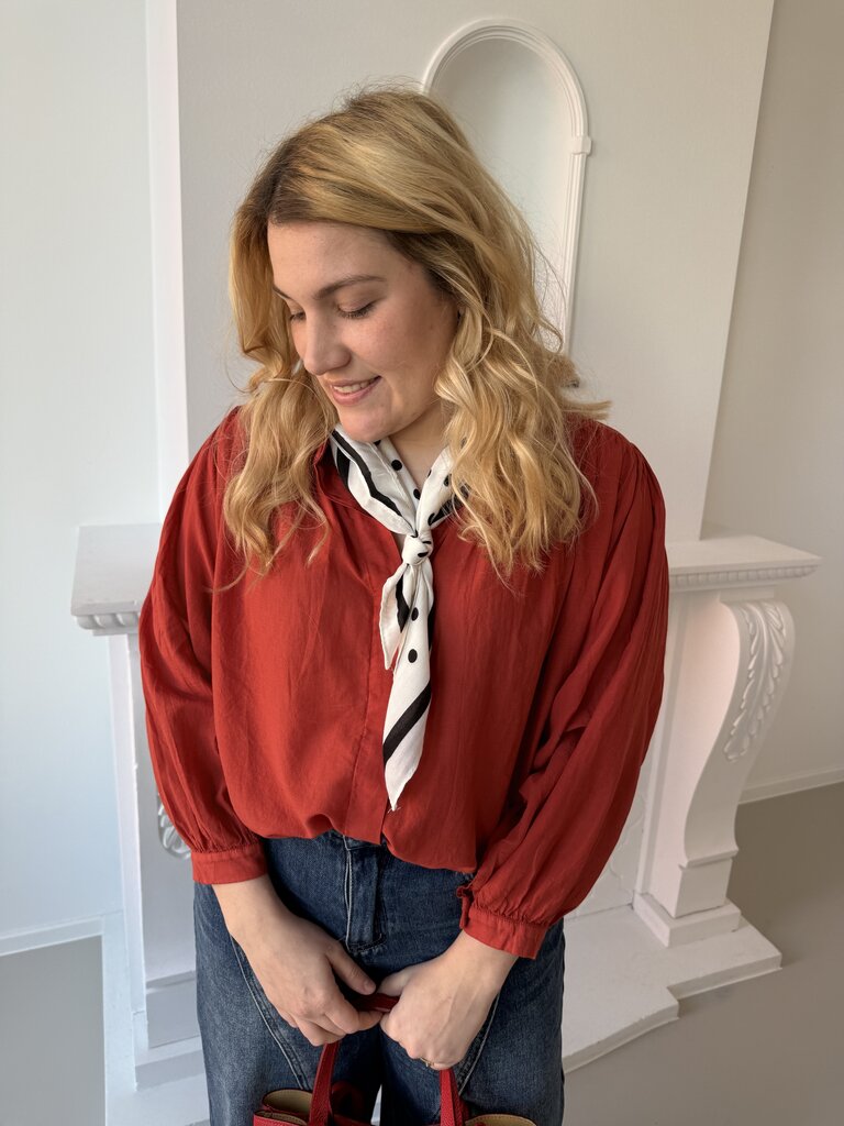 Louisa blouse strawberry red