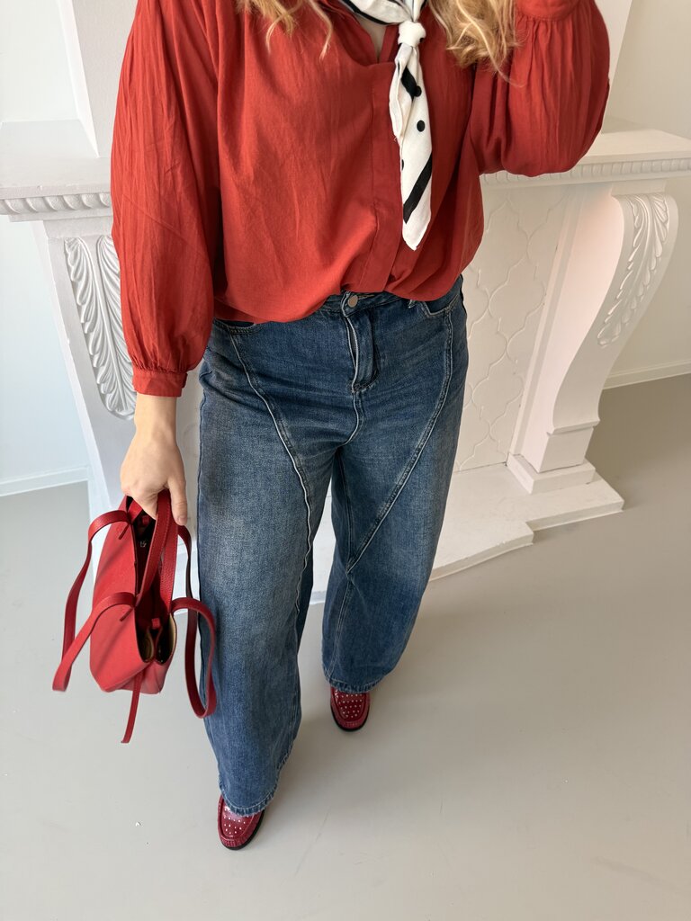 Louisa blouse strawberry red