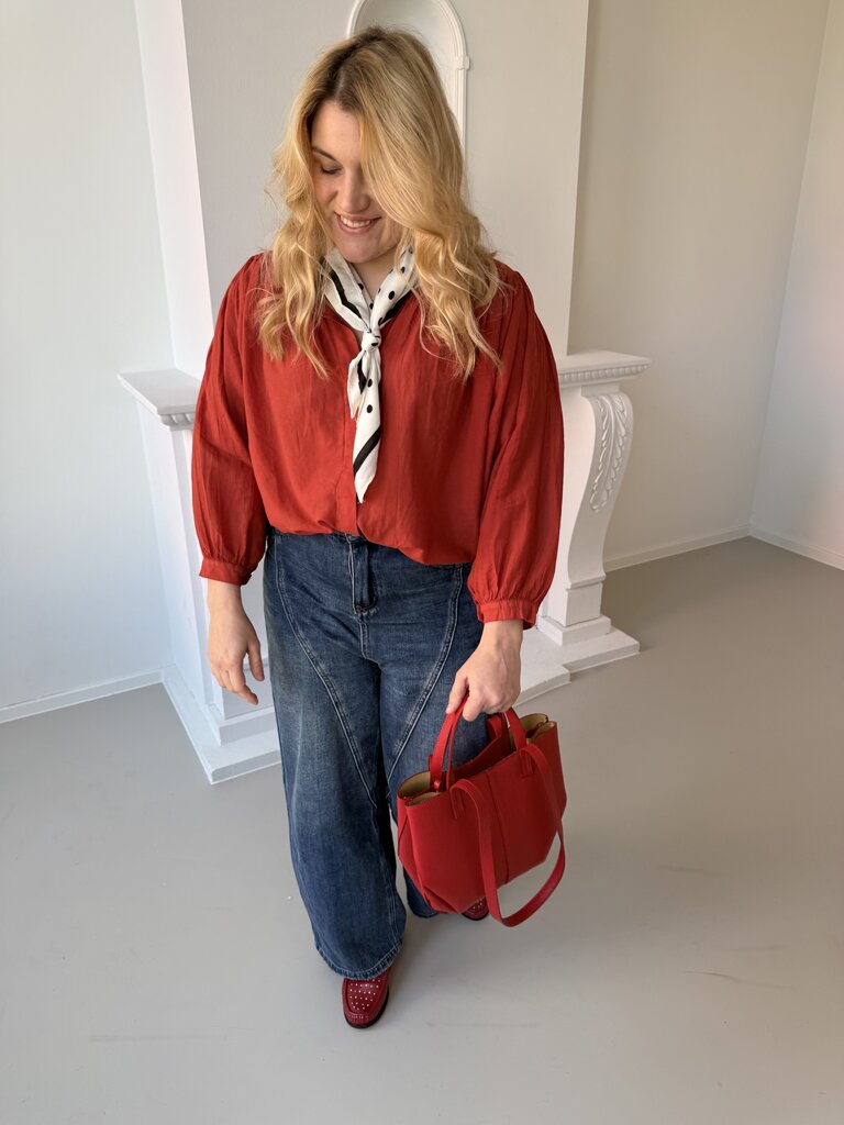 Louisa blouse strawberry red