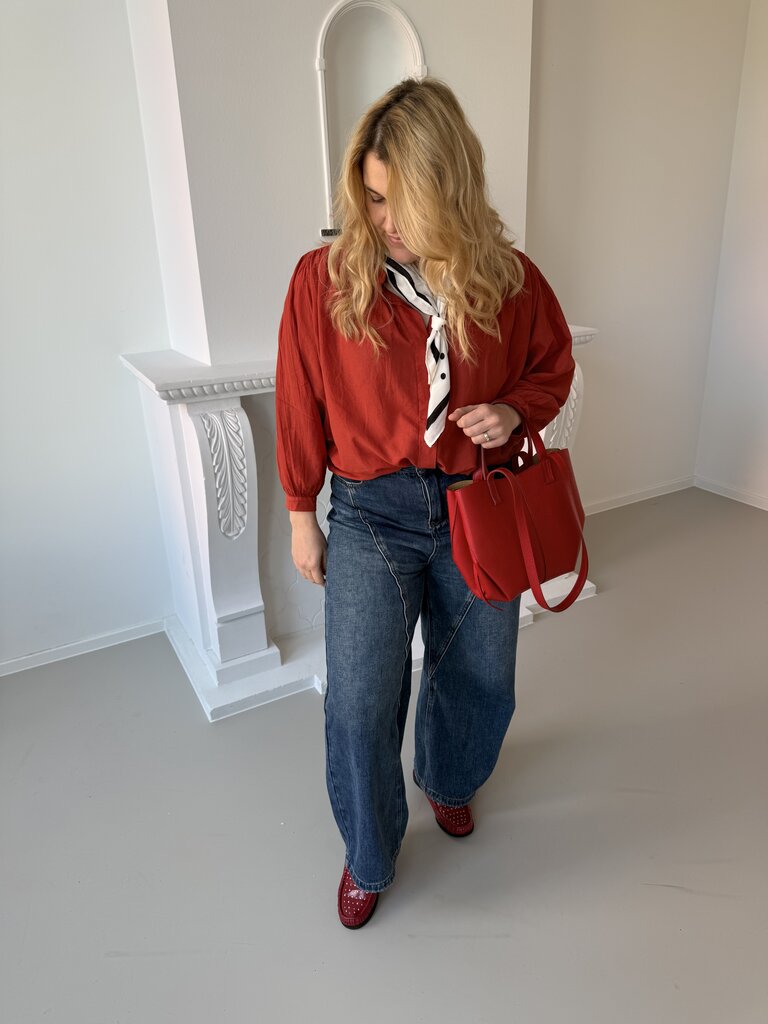 Louisa blouse strawberry red