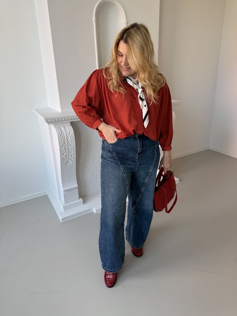 Louisa blouse strawberry red