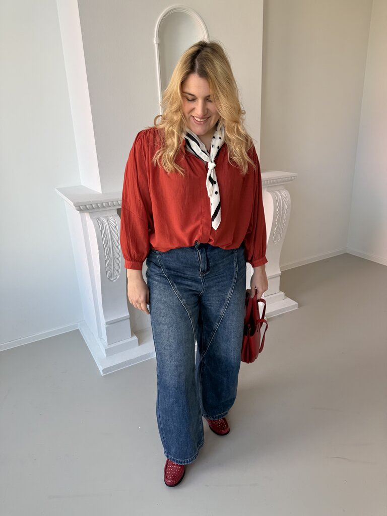 Louisa blouse strawberry red