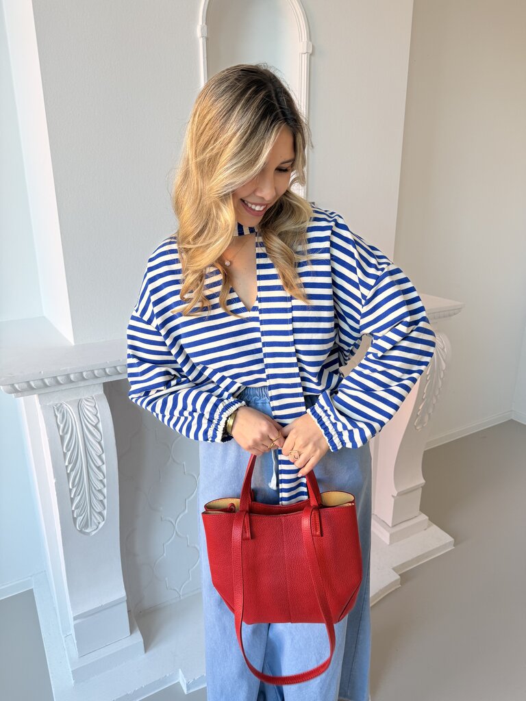 Morgane sweat with scarf blue