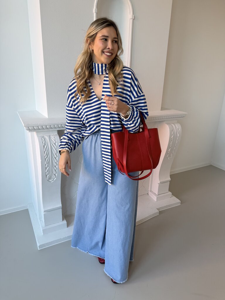 Morgane sweat with scarf blue