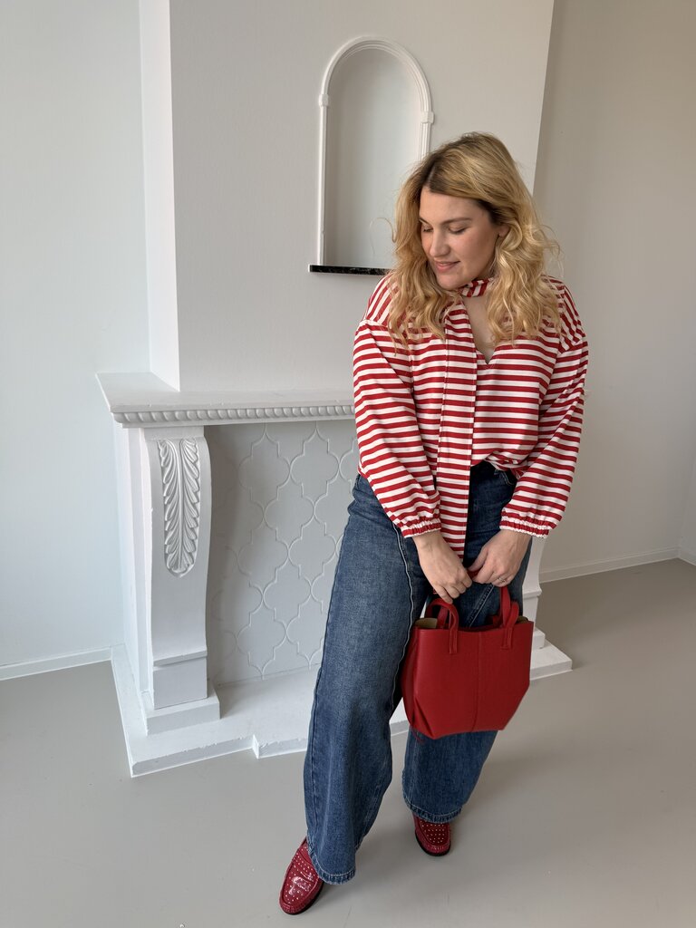 Morgane sweat with scarf  red