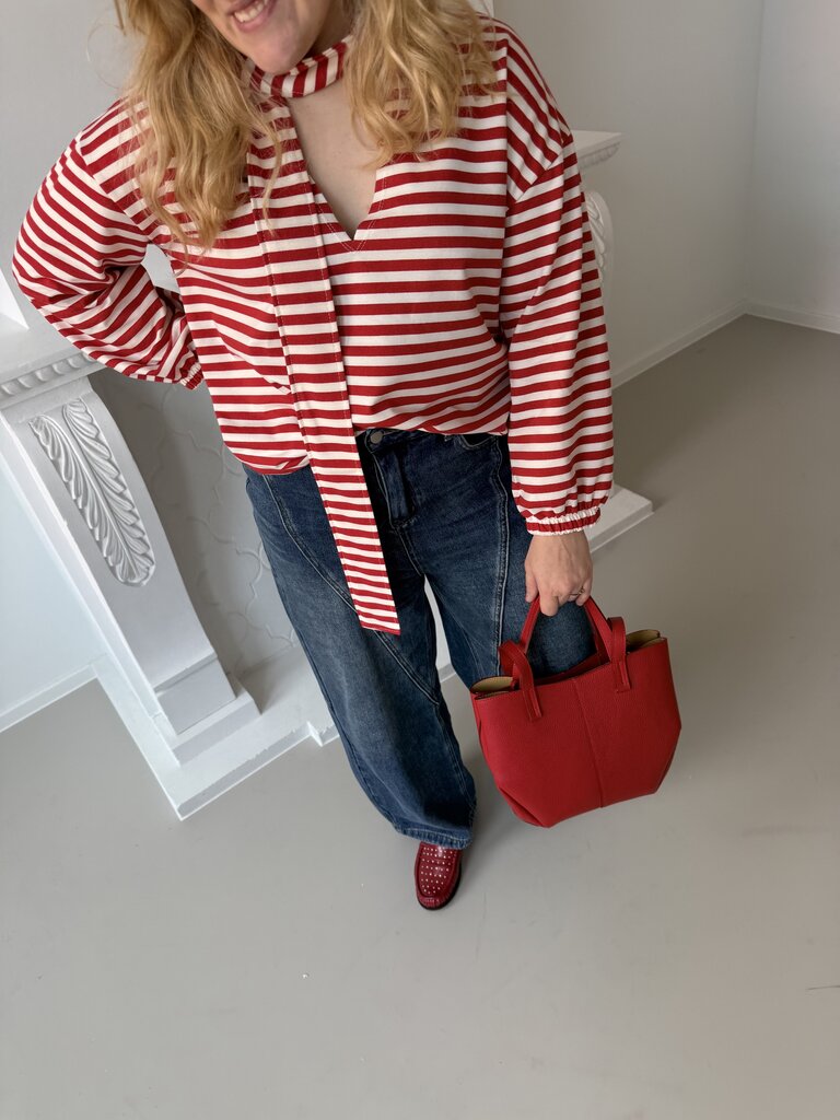 Morgane sweat with scarf  red