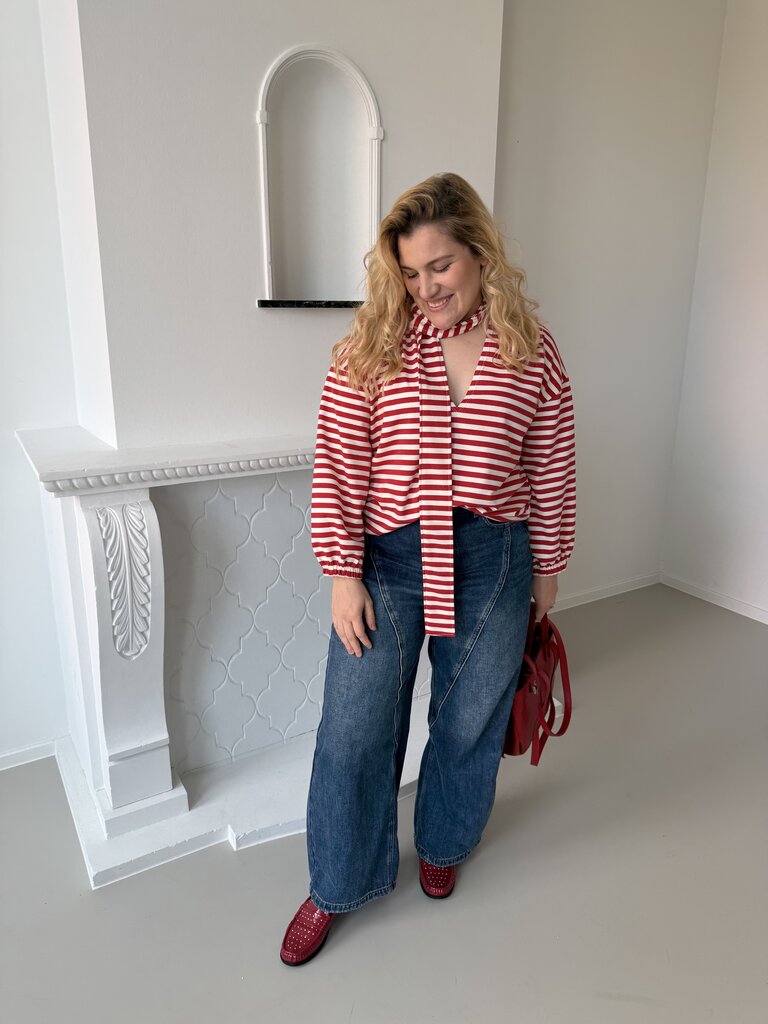 Morgane sweat with scarf  red