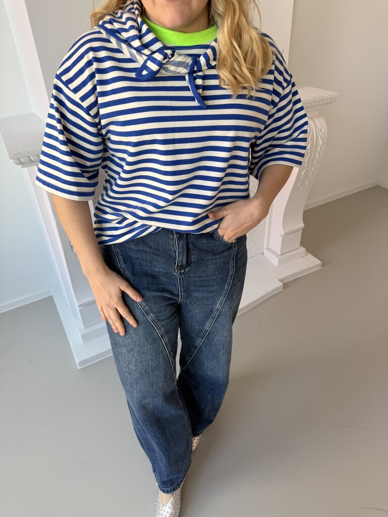 Avalon t-shirt with scarf blue