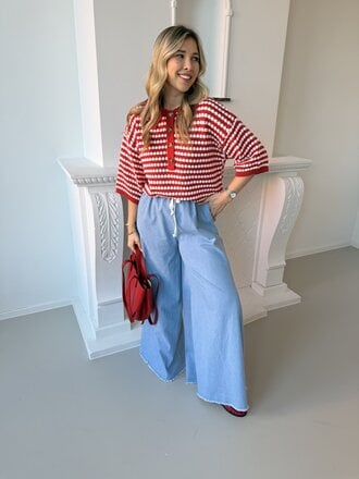 Sarif knit red/white