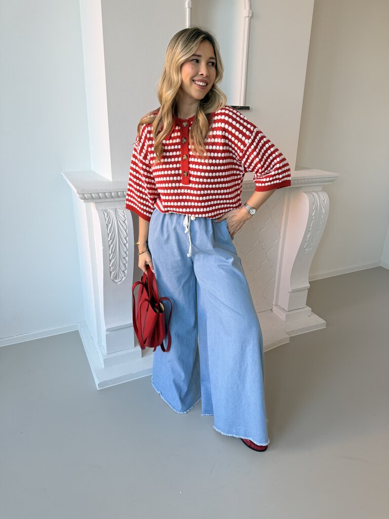 Sarif knit red/white