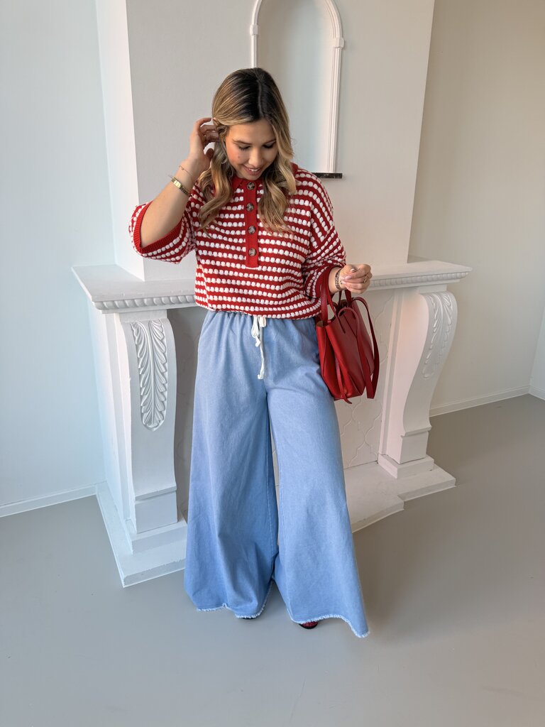 Sarif knit red/white