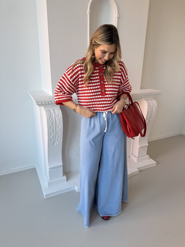 Sarif knit red/white